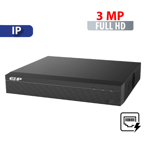 NVR  4 Canales  hasta  3 MP Smart 1U 4K Dahua (NVR1B04HS-4P/L)